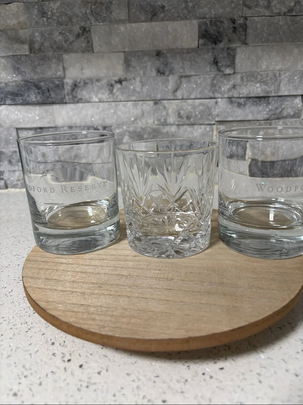 Woodford Reserve Glass Bourbon Whiskey   Lowball On The Rocks Glasses Set of 3